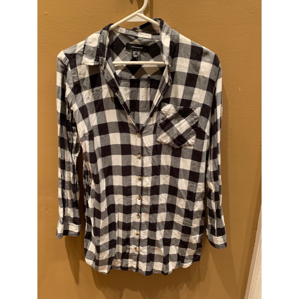 Black and white checkered boyfriend flannel